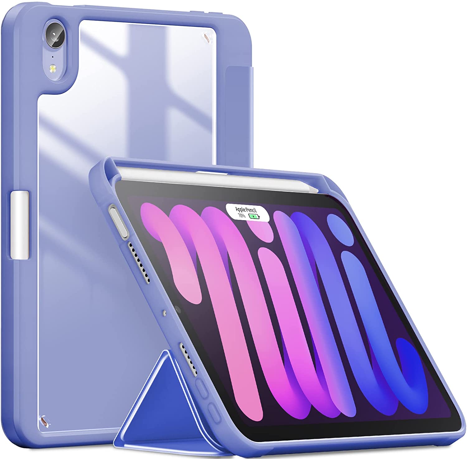 Compatible with iPad Mini 6 Case with Pencil Holder & Clear