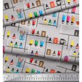 thumbnail image 3 of Soimoi Polyester Crepe Fabric Paper Boat Art & Craft Decor Fabric Printed Yard 52 Inch Wide, 3 of 3