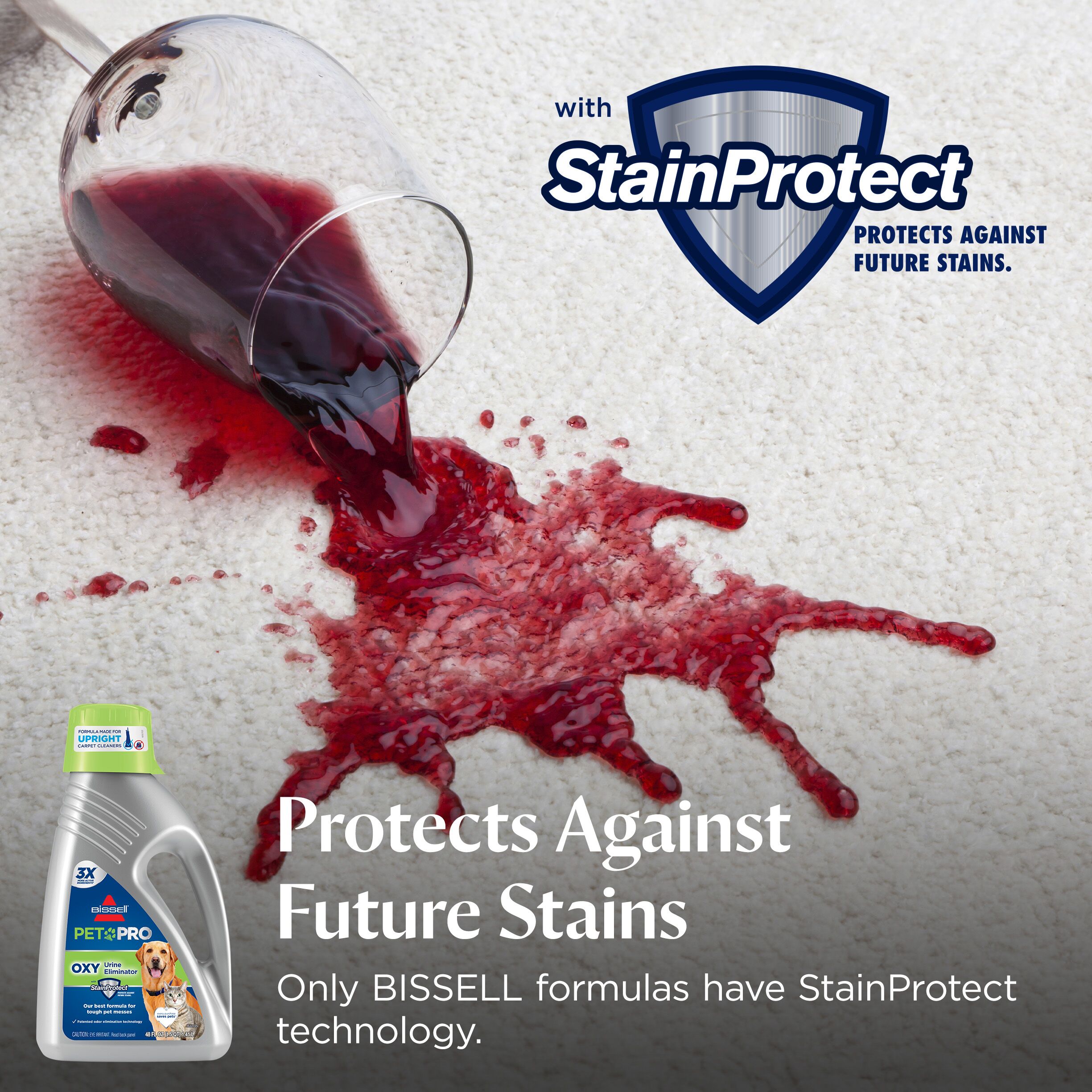 Nettoyant pour les shampouineuses avec OXY et StainProtect™ pour l'élimination des taches d'urine