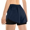 thumbnail image 2 of Plebaso Women's 2 in 1 Running Shorts Elastic Waist Drawstring Athletic Shorts Lightweight Workout Shorts, 2 of 6
