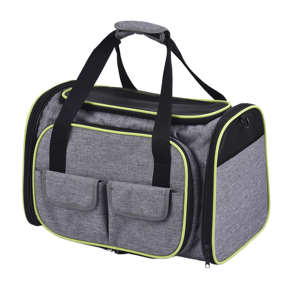Amdohai Expandable 600D Material Travel Pet Carrier Soft Sided Foldable Pet Dog Cat Carrier Bag