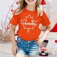 thumbnail image 2 of MEZZALL T-Shirt à Manches Courtes pour Filles, Col Rond d'Été, T-Shirts, Coupe Décontractée, Hauts Basiques, Orange, 8-9 Ans, 2 of 4