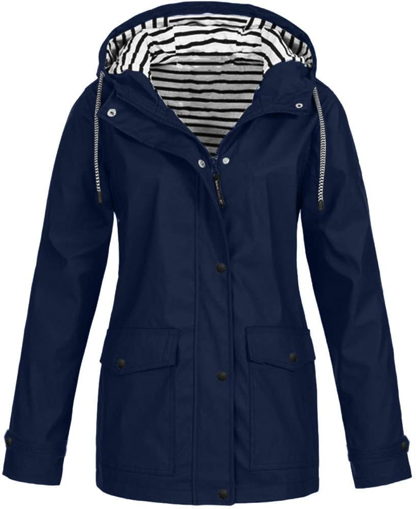 Imperméable pour Femmes, Manteau de Pluie Coquille Souple, Extérieur, Respirant, Compactable, Transition, Manteau Léger avec Capuchon pour le Printemps, l'Automne, Randonnée, Randonnée, Cyclisme