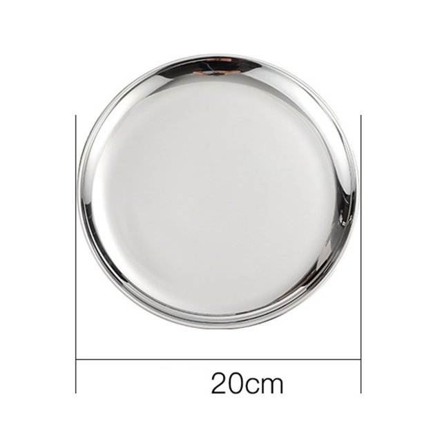 Stainless Steel Dinner Plates Lunch Plates Breakfast Plates 20cm