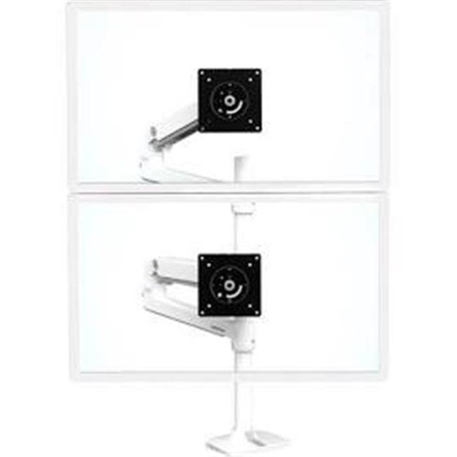 40 in. LX Dual Stacking Arm Tall Pole Desk Mount for 2 LCD Displays
