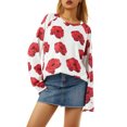 thumbnail image 4 of Xingqing Femmes Valentine'S Day Casual en Vrac à Manches Longues T-Shirt Amour Coeur Graphique Imprimé Raglan Col Ras du Cou Grande Taille Sweatshirt, 4 of 9