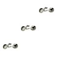 thumbnail image 1 of Transemion Round Men Cufflinks Cuff Button Covers 2 Suit Gift Business Pieces Men Silver 15mm Diameter 3Set, 1 of 6
