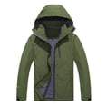thumbnail image 1 of Dvkptbk Men Outdoor Hiking Jacket Water Windproof Jacket Solid Color Jacket Raincoat Lightweight Jacket Plus Size Coat Hooded Sports Jacket, 1 of 4