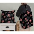 thumbnail image 5 of Soimoi Black polyester Crepe Fabric Pomegranate & Fig Fruits Decor Fabric Printed Yard 52 Inch Wide, 5 of 5