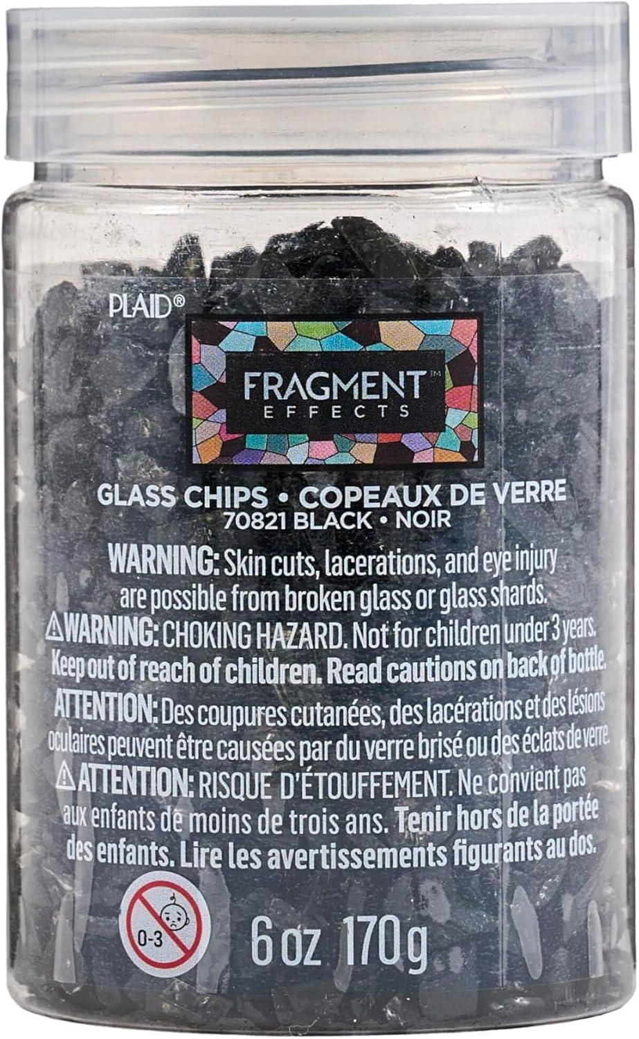 Fragment Effects Black Glass Chips, 6 oz Jar