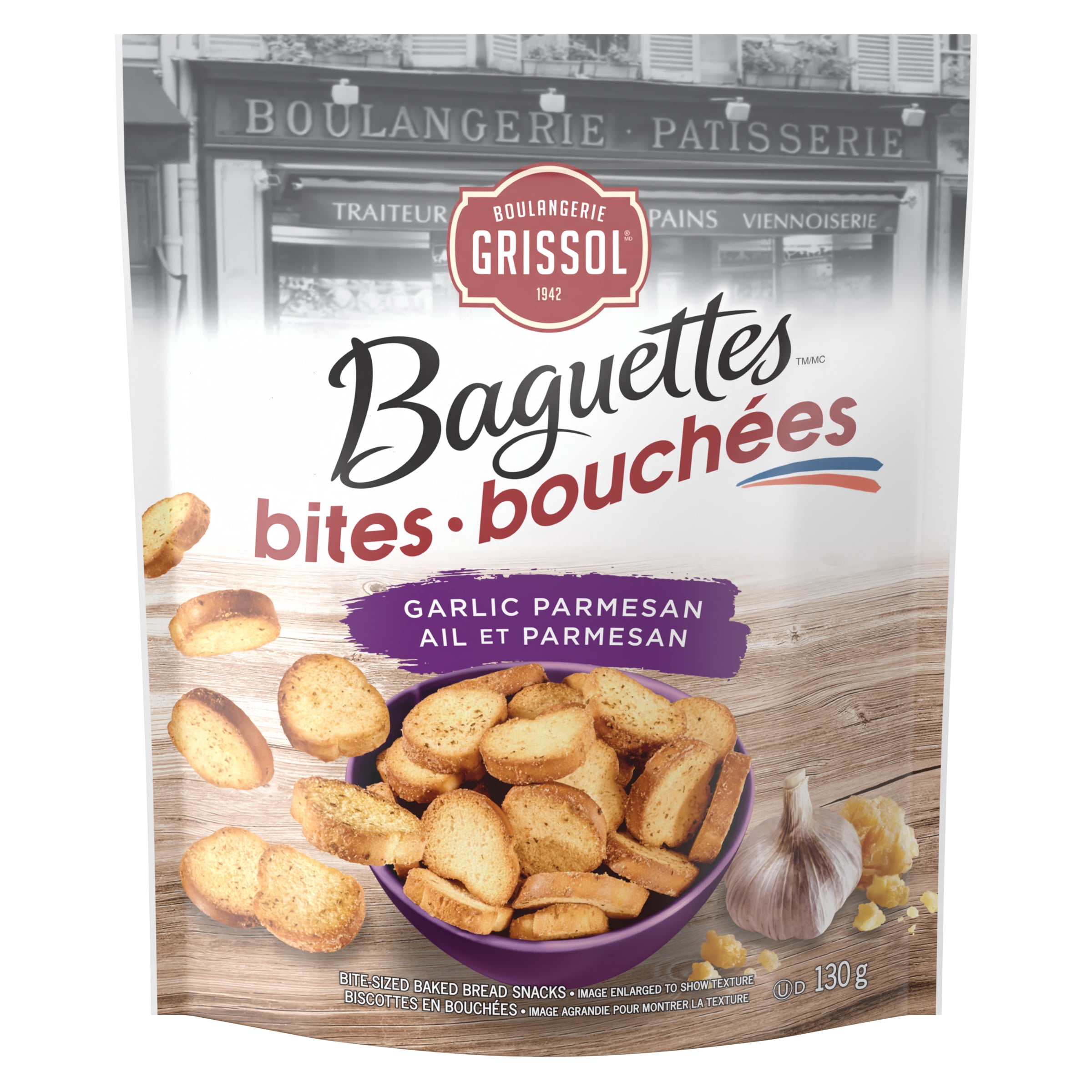 Boulangerie Grissol Bouchées de Baguettes Ail et parmesan, Dare