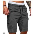 thumbnail image 2 of Men‘s Cargo Sports Short Pants Casual Slim Fit Solid Drawstring Elastic Waist Shorts With Pockets, 2 of 6