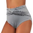 thumbnail image 2 of Women's Summer Solid Color And Striped Waist Length Pleated Beach Bikini Swim Pants, 2 of 6