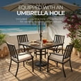 thumbnail image 5 of Four Seasons Courtyard Palermo Slat Top Dining Table with Umbrella Hole, 5 of 5