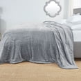 thumbnail image 1 of Nestl Ultra Plush Heavy Thick Raschel Imitation Mink Bed Blanket, 82 x 102, Silver, 1 of 5