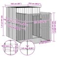 thumbnail image 3 of vidaXL Dog House with Run Light Grey 165x251x181 cm Galvanised Steel, 3 of 3