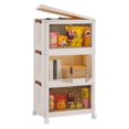 thumbnail image 1 of Fresh Fab Finds FFF-62CM-GPCT4358 62 cm Foldable Storage Bins with Lid Front Magnetic Door Collapsible Stackable Closet Organizer Containers, Beige - 3 Piece, 1 of 1