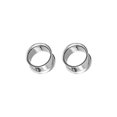 thumbnail image 1 of Luxe Modz Paire de Tunnels Auditifs à Double Évasement en Acier Chirurgical PVD Argent, Earlets, Jauges, Bouchons, 1 of 8