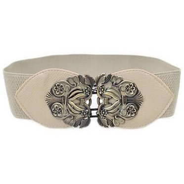 Belt Women Plus Size Waistband Elastic Vintage Belt Wide Fashion Waist Buckle Stretch Women Belt - Hontri