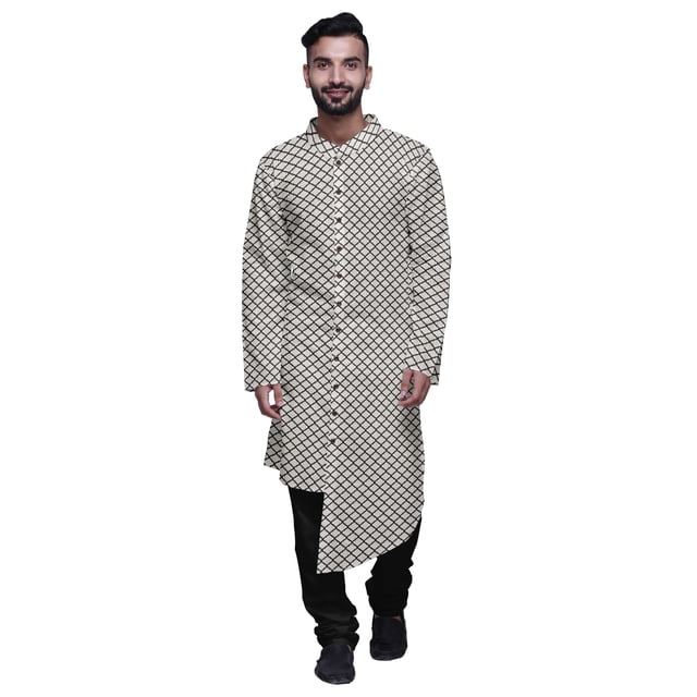 Atasi Ensemble Kurta Imprimé en Coton pour Hommes, Kurta Pyjama Décontracté de Designer, Vêtements