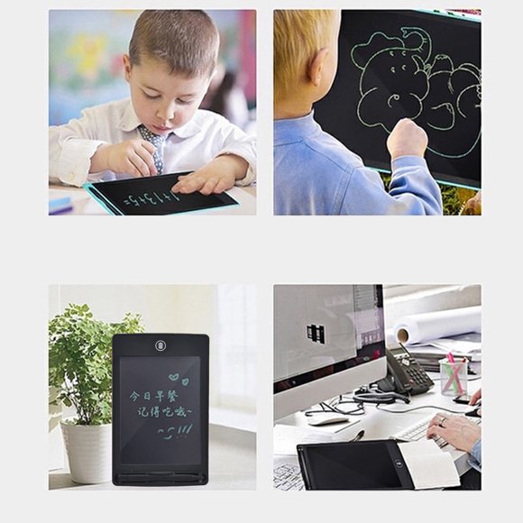 LCD Writing Pad, Writing Tablet Flexible Reliable Safe for Math Exercises for Painting Training ,Blue,Black