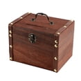 thumbnail image 2 of Large Wooden P Iggy Bank Safe Money Box With Lock Wood Carving Handmade, 2 of 8