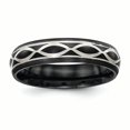 thumbnail image 1 of Edward Mirell Black Ti & Sterling Silver Brushed & Polished Infinity Ring Size 6, 1 of 4