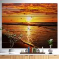 thumbnail image 2 of Design Art - Coucher de Soleil Jaune Vif sur les Vagues, 2 of 5