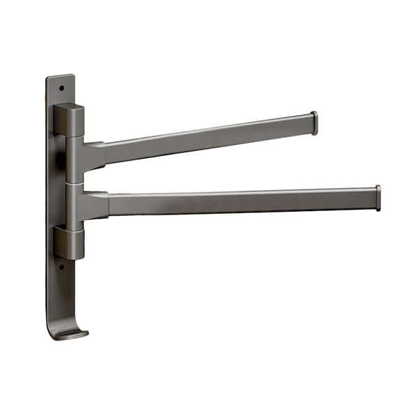 Hearth & Gear Swivel Towel Rack Thicken 4 Arm Towel Bar 180° Space Saving Wall Mounted Towel Holder With Hook Rustproof Swing Out Towel Hanger For Bathroom Kitchen Grey Towel Warmer Rack Bathroom Rugs