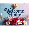 thumbnail image 4 of Welcome Home Banner Floral Butterfly Decor Wall Background for Party Wedding Garden Backdrop Photo Prop Event Decorations Vibrant Flower Display, 4 of 4