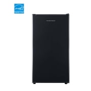 Hamilton Beach 3.3 Cu.Ft Mini Fridge with Freezer, Compact Refrigerator, Single Door, Energy Star, Reversible Door, Black