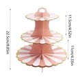 thumbnail image 3 of Three Tier Cake Stand, Foil Decorated Paper Display, Birthday Party Anniversary Event, Multi-Level Dessert Tower, Easy Assembly Storage, Centerpiece for Celebrations, 3 of 8