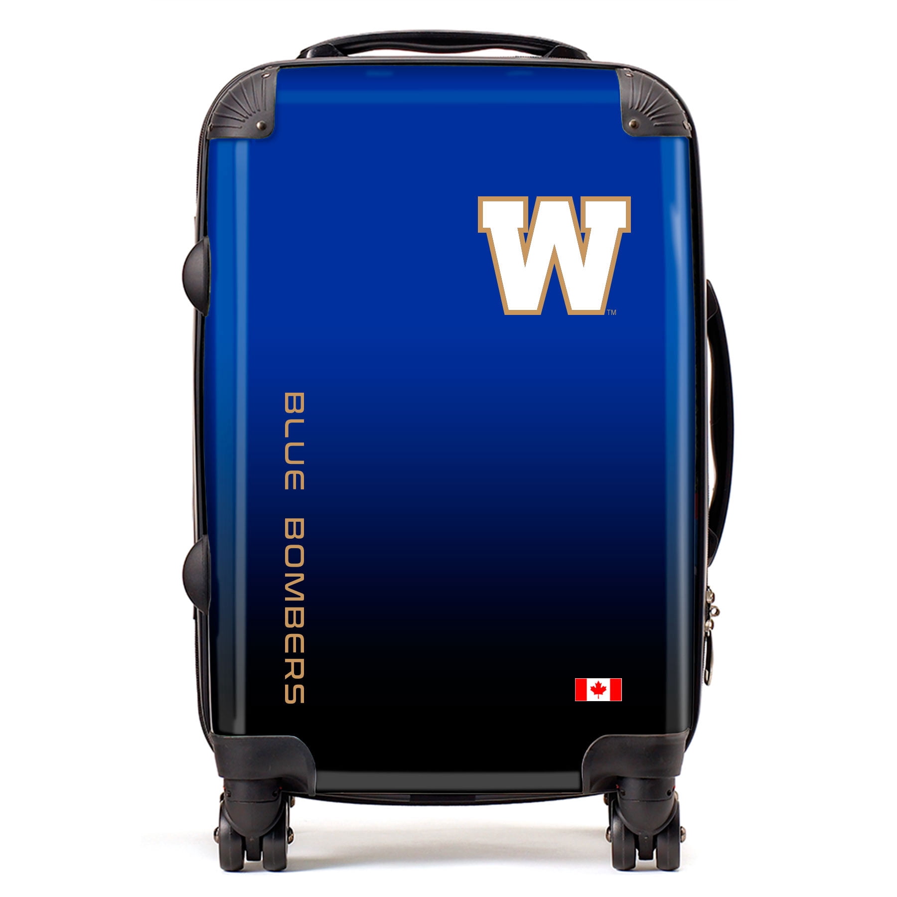 Winnipeg Blue Bombers Faded Royal and Black Luggage, Carry-on Suitcase, 360° Spinner Carry-on, Custom Luggage, Luggage Set, Travel, TSA Lock