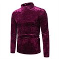 thumbnail image 2 of Chandails Légers à Enfiler pour Femmes Hommes Mode Base Rétro Scène Fête Couleur Unie Manches Longues Col Rond Hauts S-69 Bourgogne TTG, 2 of 7