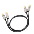 thumbnail image 2 of 2RCA Male To 2RCA Male Cable, Player Audio Cable Stereo With Aluminum Alloy Connector For  Audio Devices Black, 2 of 8