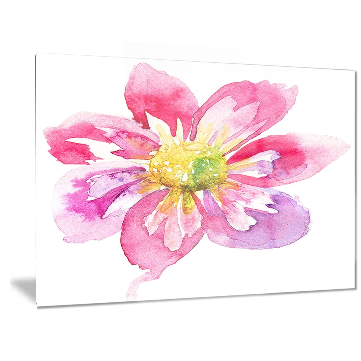 Art mural floral en métal Design fleur rose pleine