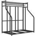thumbnail image 1 of Soozier 3 Bicycle Bike Stand, Floor Bike Storage Rack with Basket, Hooks, 1 of 10