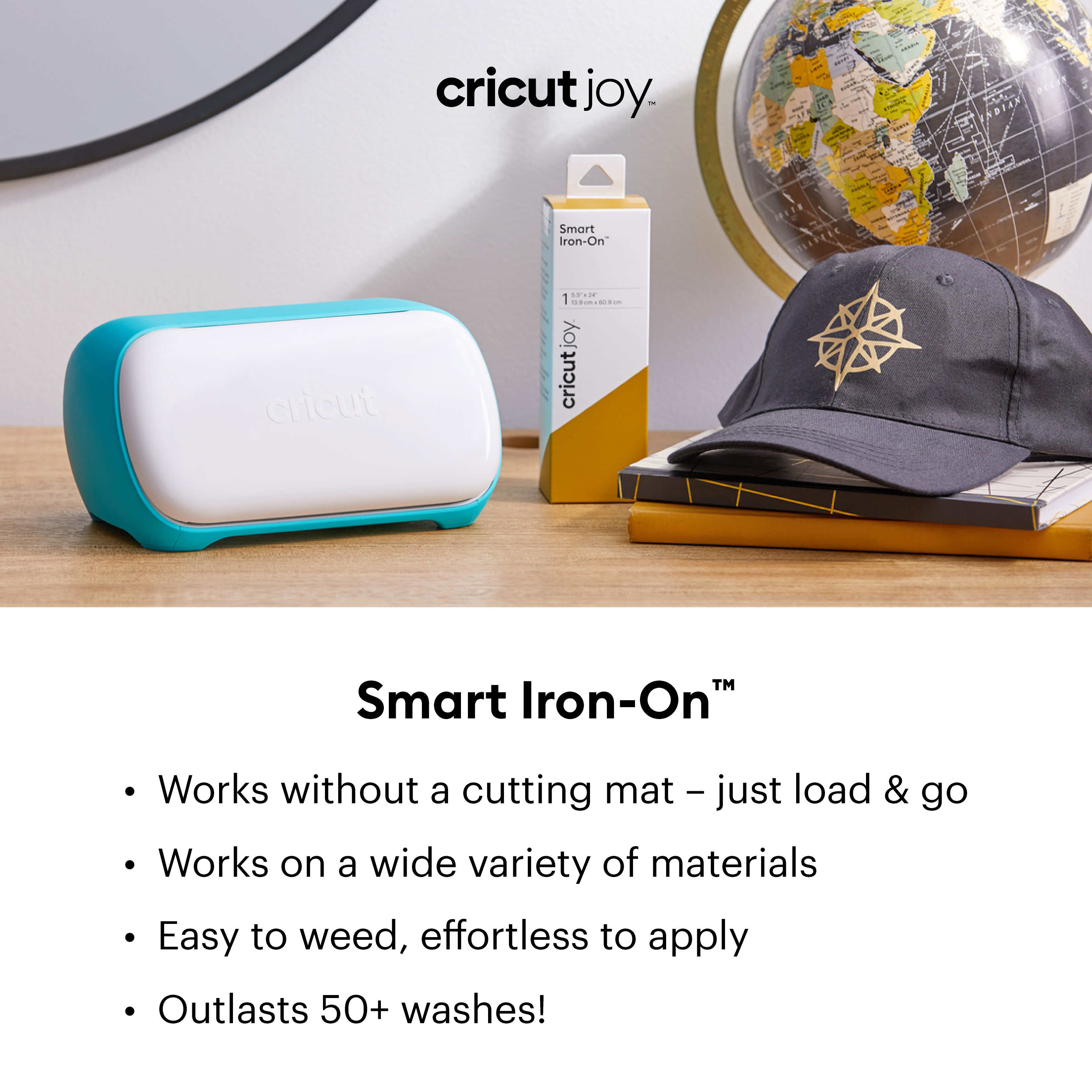 Cricut Joy™ Smart Iron On™ Glitter Matless Heat Transfer Vinyl, Silver
