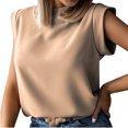 thumbnail image 1 of Leutsin T-Shirts Sans Manches Unis pour Femmes, Chemisier Décontracté Quotidien pour Dames, Hauts, 1 of 7