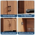 thumbnail image 4 of BeesClover 71" Tall Bookshelf Arched Cabinet with Storage, Mid-Century Bookcase Modern Wooden Kitchen Pantry Display Storage Cabinet with Open Adjustable Shelves for Living Room Home Office, 4 of 8