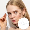 thumbnail image 3 of ZLight Semi Glasses Frame Reading Wave Shape Woman Half Glasses Silver, 3 of 6