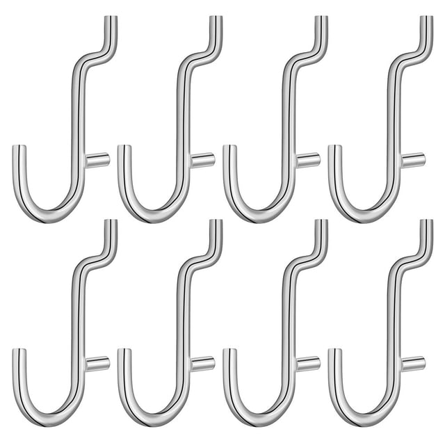 HLONK 40 Pcs Peg Board Hook Metal Pegboard Tools Hooks Shop Stainless Steel