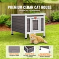 thumbnail image 2 of KFFKFF Maison Extérieure pour Chat Abri pour Chat Sauvage en Bois avec Toit et Volets de Porte en PVC, 2 of 9