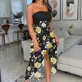 thumbnail image 5 of Birdeem Womens Summer Print Strapless Long Dress Beach Split Dress Party Club Dress, 5 of 5