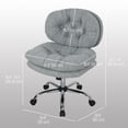 thumbnail image 3 of HOMCOM Armless Office Chair with Wide Thick Padded Seat,Tilt Function, Grey, 3 of 9