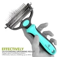 thumbnail image 2 of 2 in 1 Professional Grooming Rake for Cats & Dogs-Dematting Comb for Easy Mats & Tangles Removing,Hair Removal Cleaner for Pets(Cyan), 2 of 7