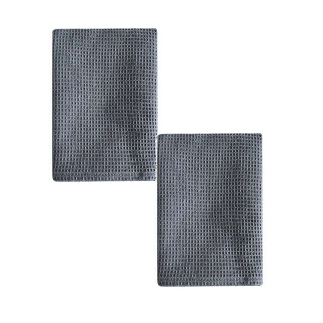 Oleegame 2PC Ten Dollar Items Cotton Plain Dish Towels Pineapple Pads Kitchen Rags Gray