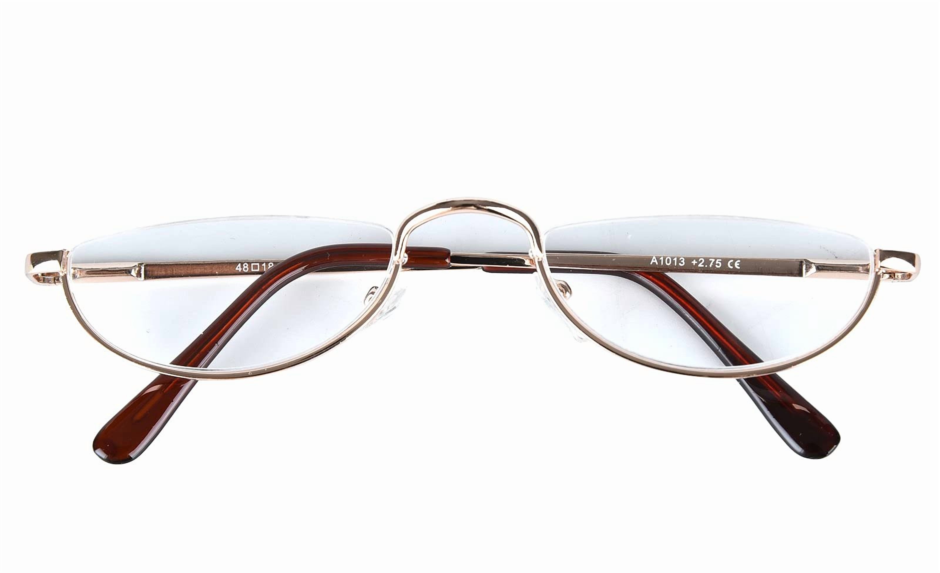 Agstum Half Moon Readers Spring Hinge Reading Glasses Single Vision (+1.25, Gold)
