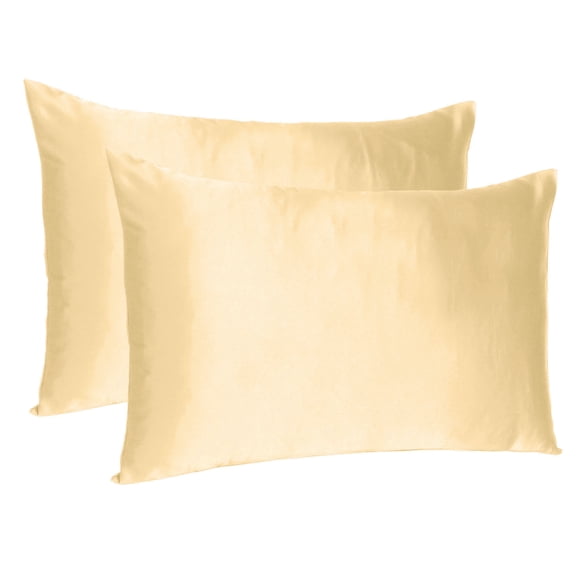 Oussum Silk Satin Pillowcases Set of 2 Luxury Pillow Cover Silky Bed Standard Queen King Pillow Case Cover