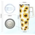 thumbnail image 2 of Gobelet de 40 oz avec Poignée et Paille, Tasse en Acier Inoxydable Tournesol Très Grande à Double Paroi Isolée sous Vide, Tasse de Voyage, Boissons Chaudes et Froides Tasse pour Voiture, 2 of 6